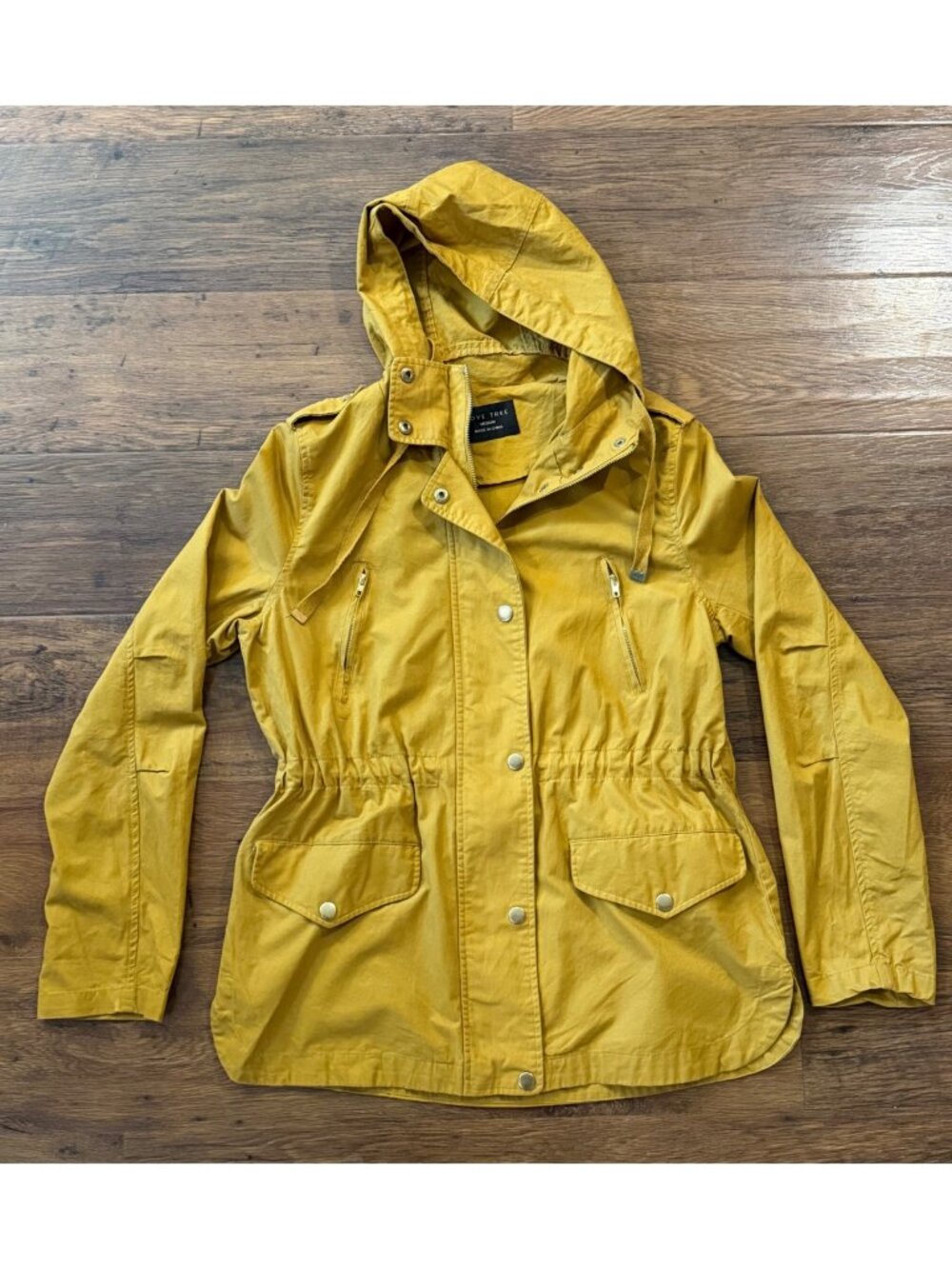 Love Tree Utility Anorak Jacket Mustard Yellow Sz Medium